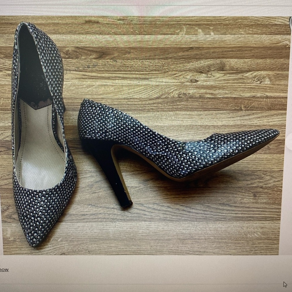 Vince Camuto Leather Snake Skin Heels 9 Black